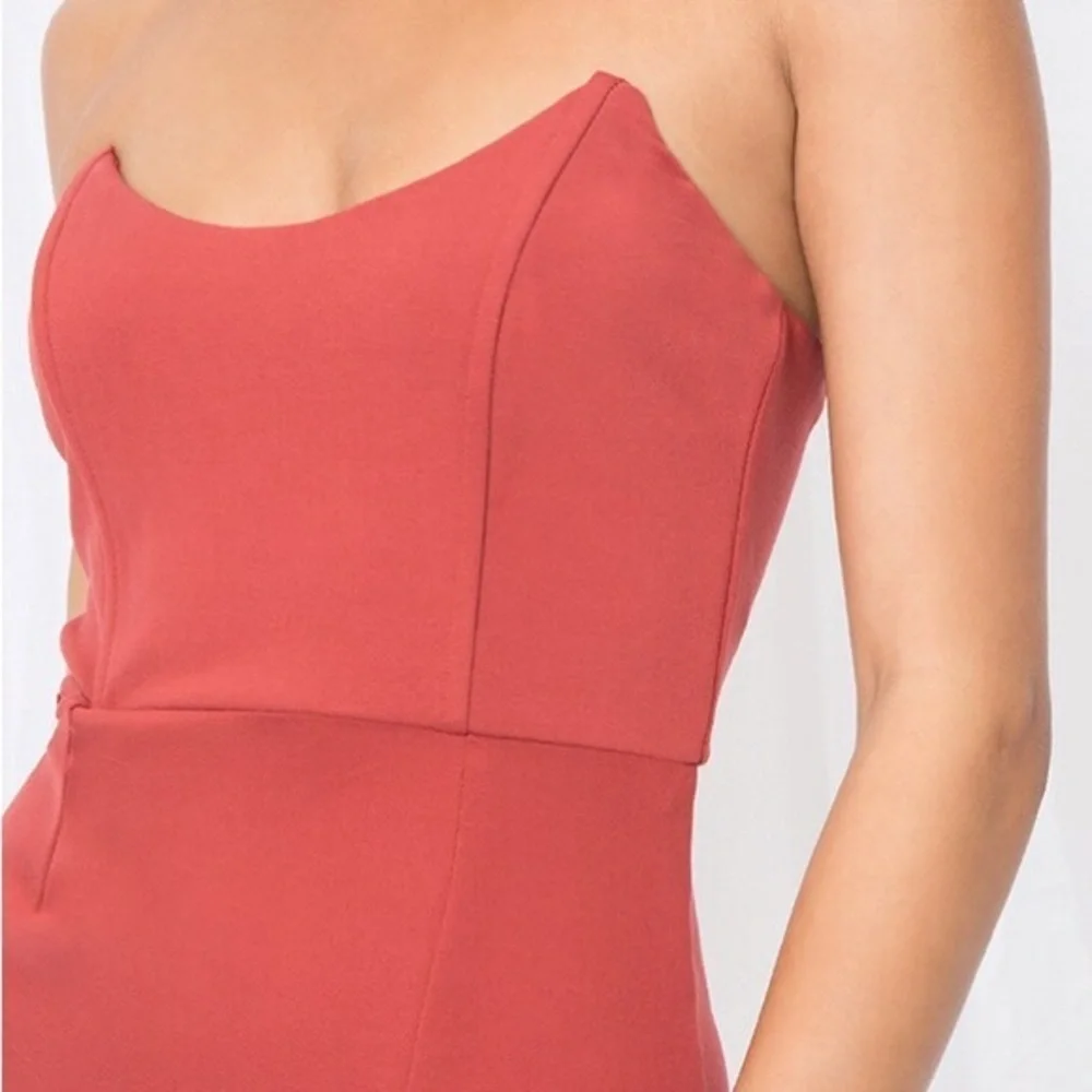 Superdown Zarah Strapless High Slit Dress Sexy Romantic Date Night Sz Medium